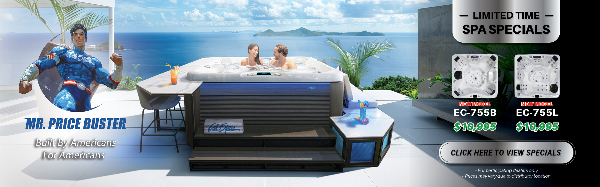 Calspas hot tub being used in a family setting - Chino