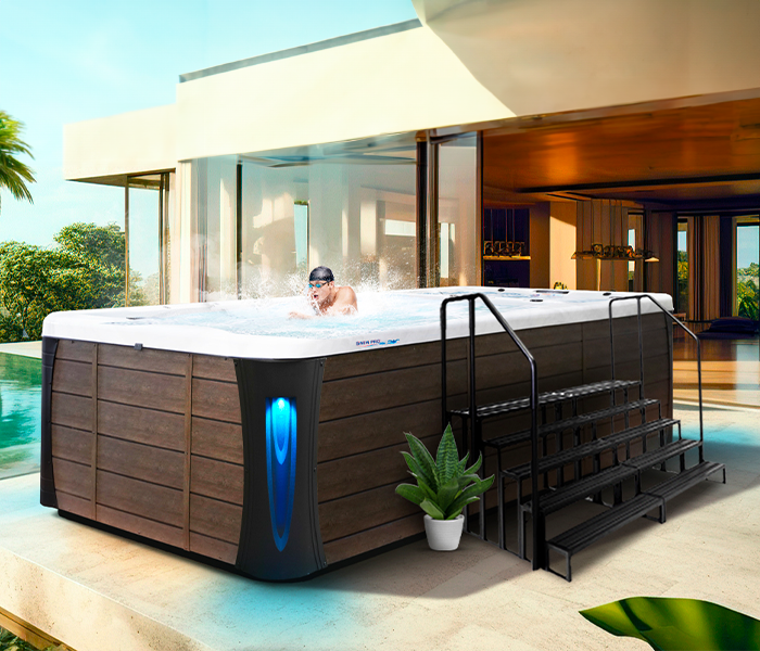 Calspas hot tub being used in a family setting - Chino