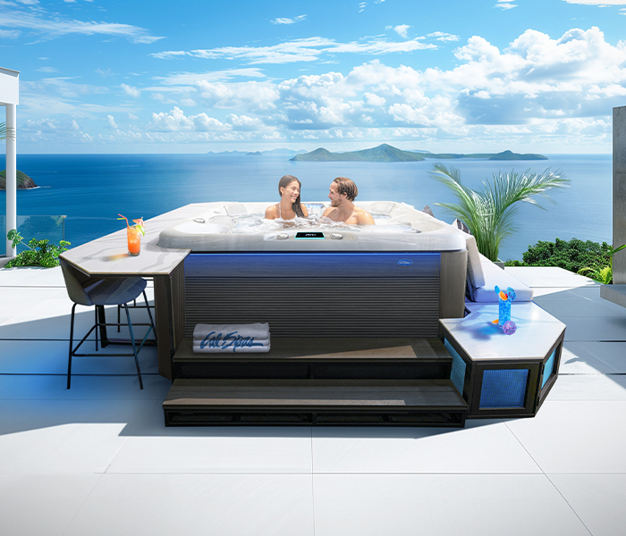 Calspas hot tub being used in a family setting - Chino